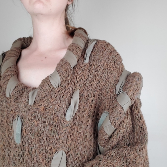 Vintage Mary Farrin browb chunky knit sweater - Picture 5 of 12